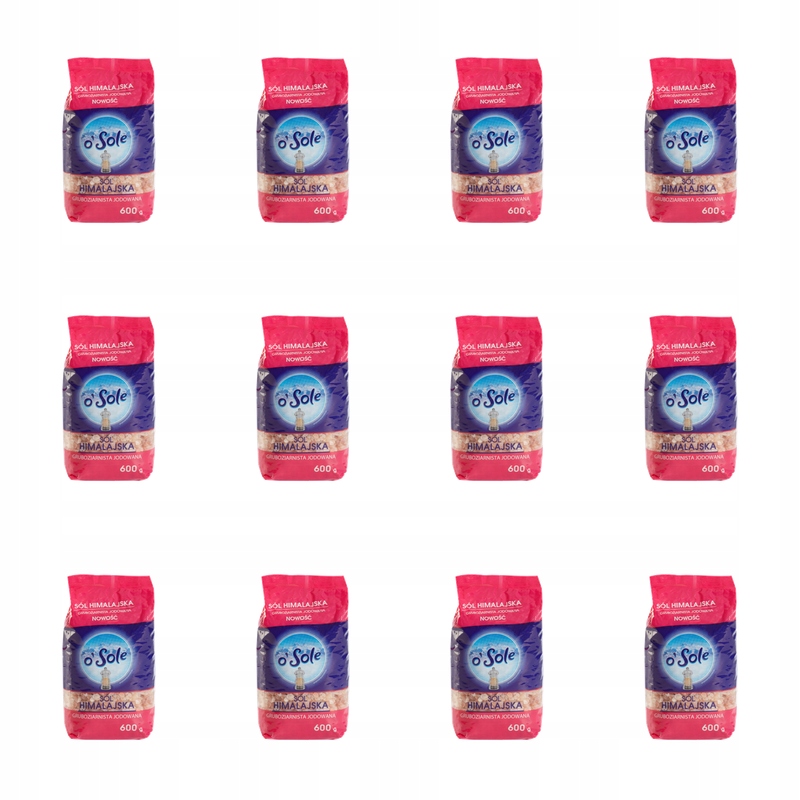 Himalájská sůl hrubozrnná jodovaná 600 g O'Sole X12