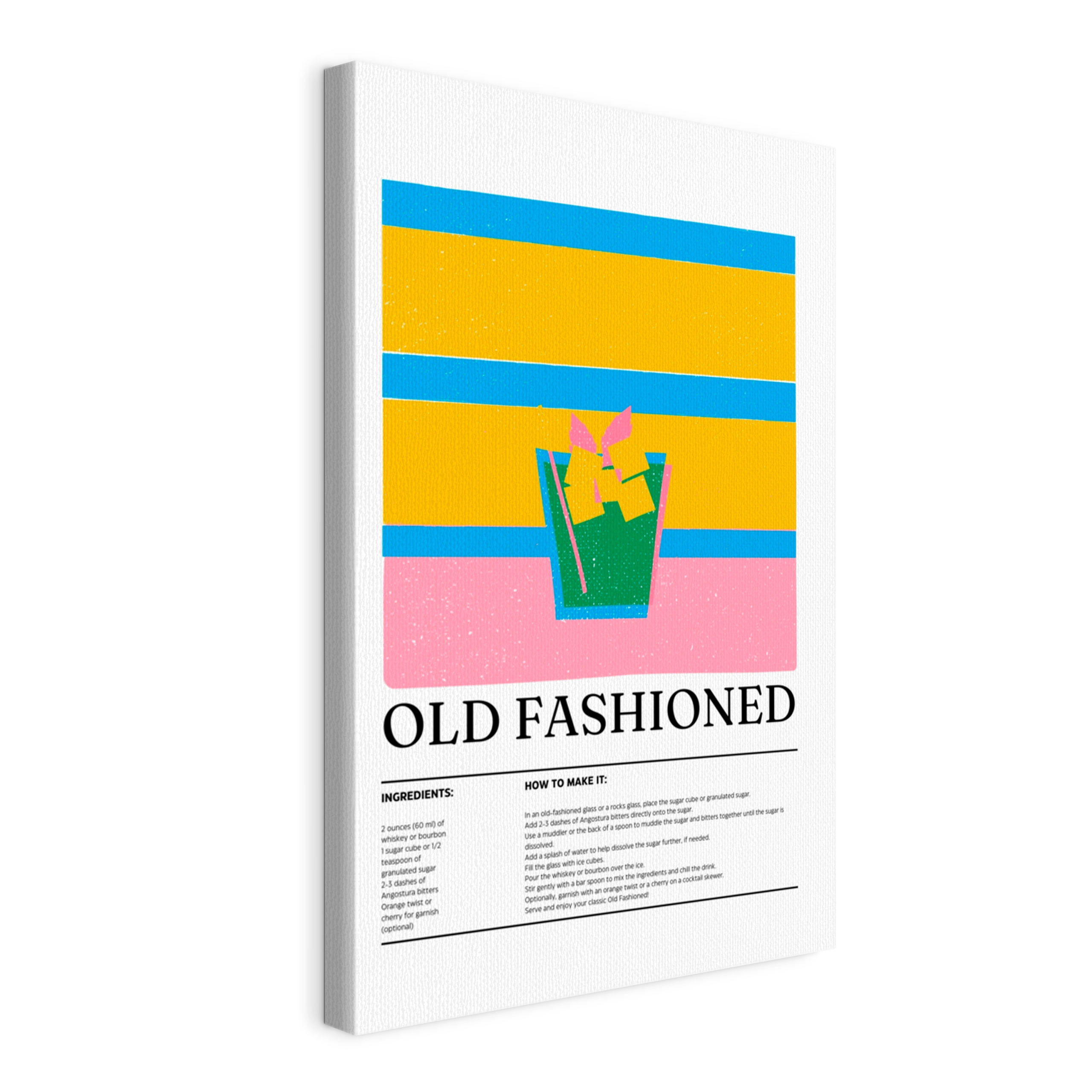 Obraz na plátně Old Fashioned na žlutých pásech do kuchyně restaurace 40x6