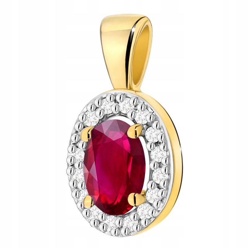 Krásný Zlatý Přívěsek pr. 585 Květina Markýza s Rubínem 0,60ct 14k