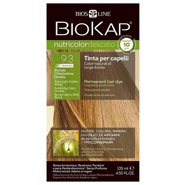 Biokap Nutricolor Delicato Rapid, barva na vlasy, 9.3 velmi