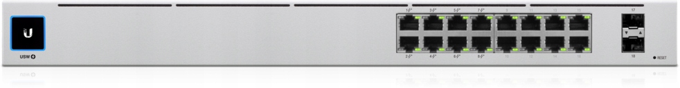 UBIQUITI UniFi Switch USW-16-PoE, 16 port Layer 2, (8) GbE PoE+, (8) GbE, 2 x 1G SFP, 42W — 9