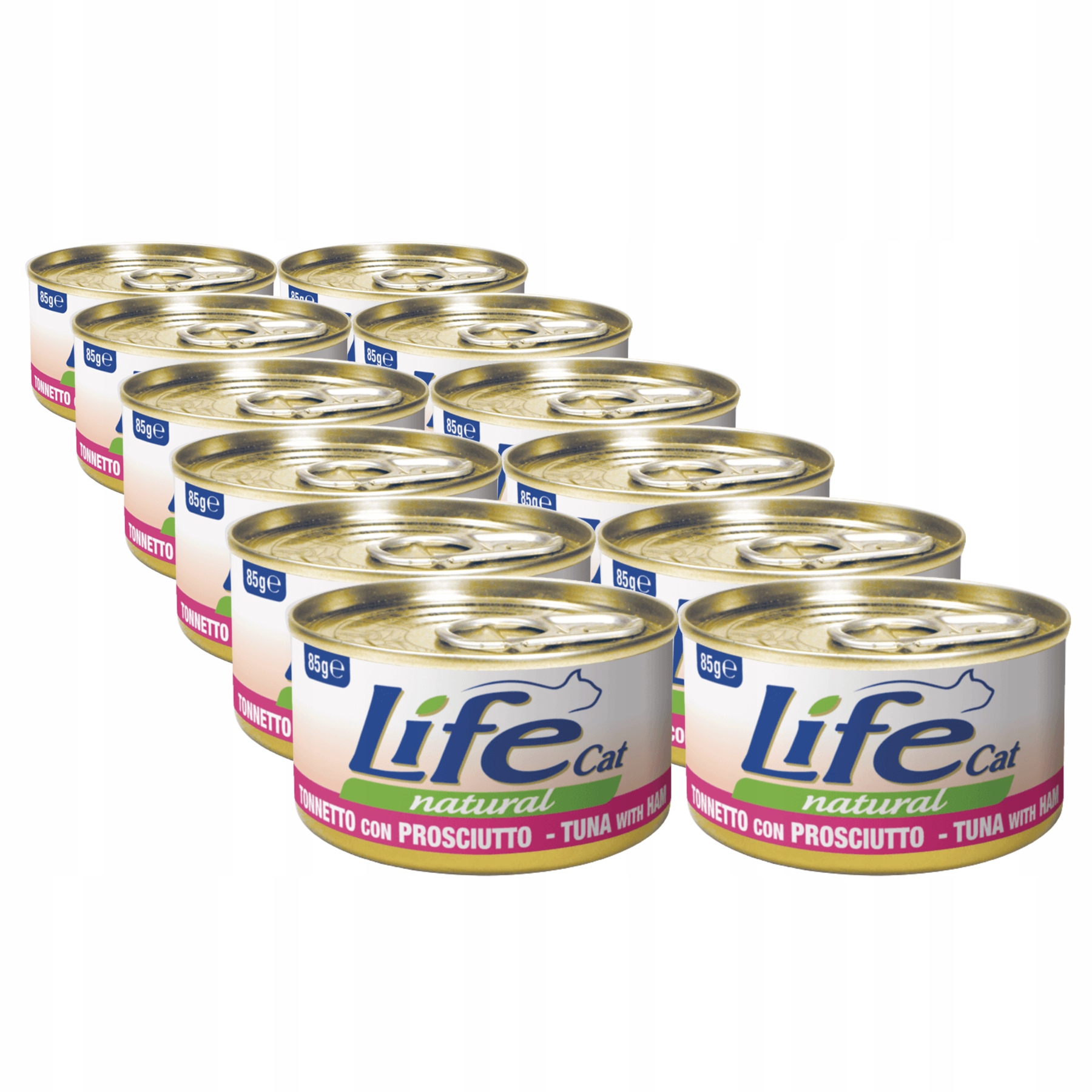Life Cat Natural Krmivo pro kočky konzerva Set 12x85 g tuňák šunka