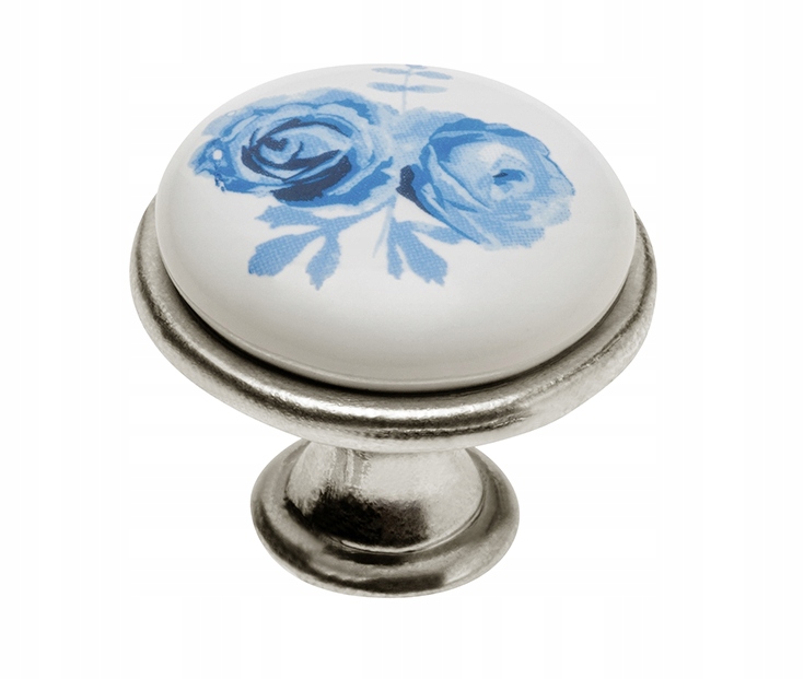 

Gałka porcelanowa Retro J4 Gtv Blue Rose An.srebro