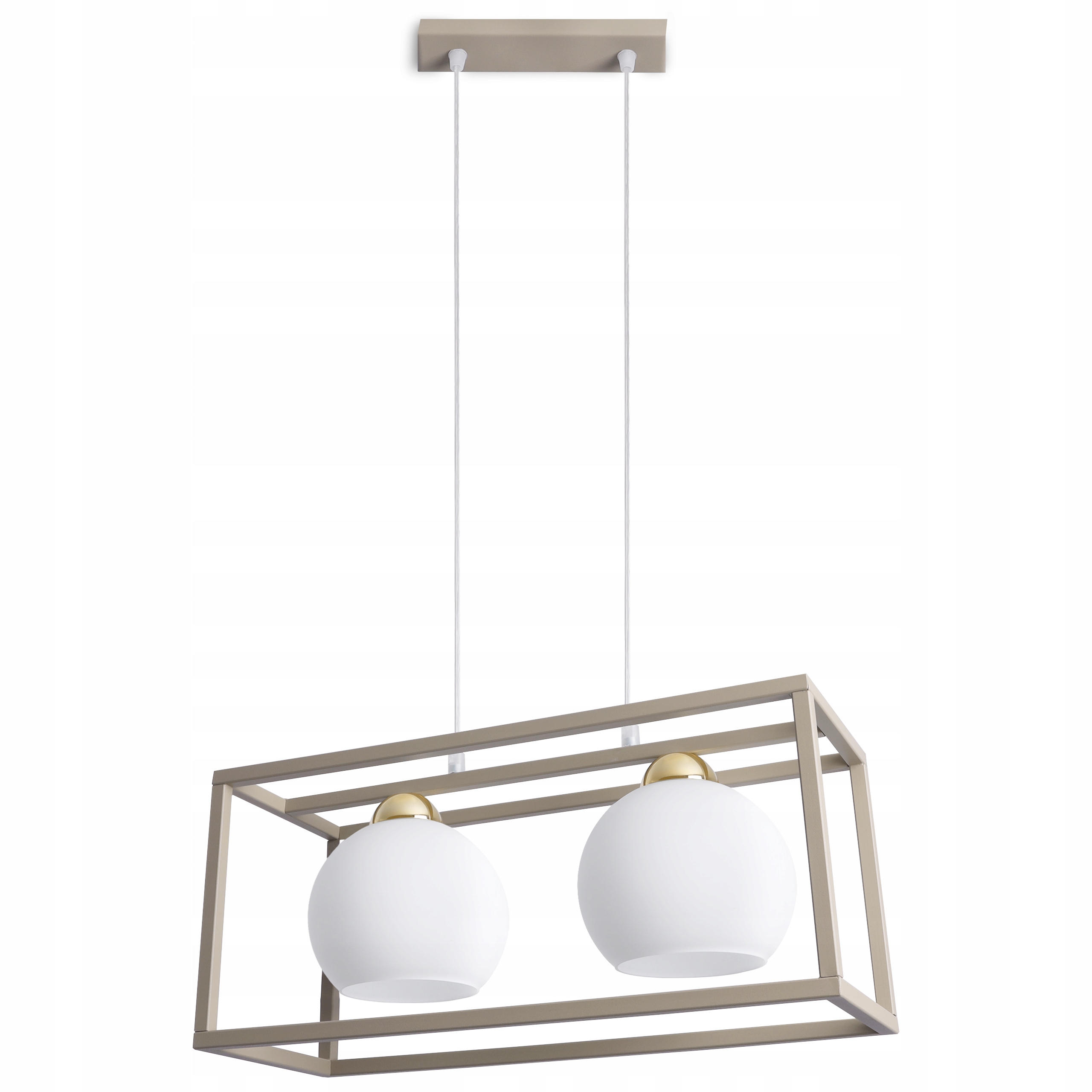 Závesná Stropná Lampa Luster Kašmír Taupe Biele Glamour Gule Do Kuchyne