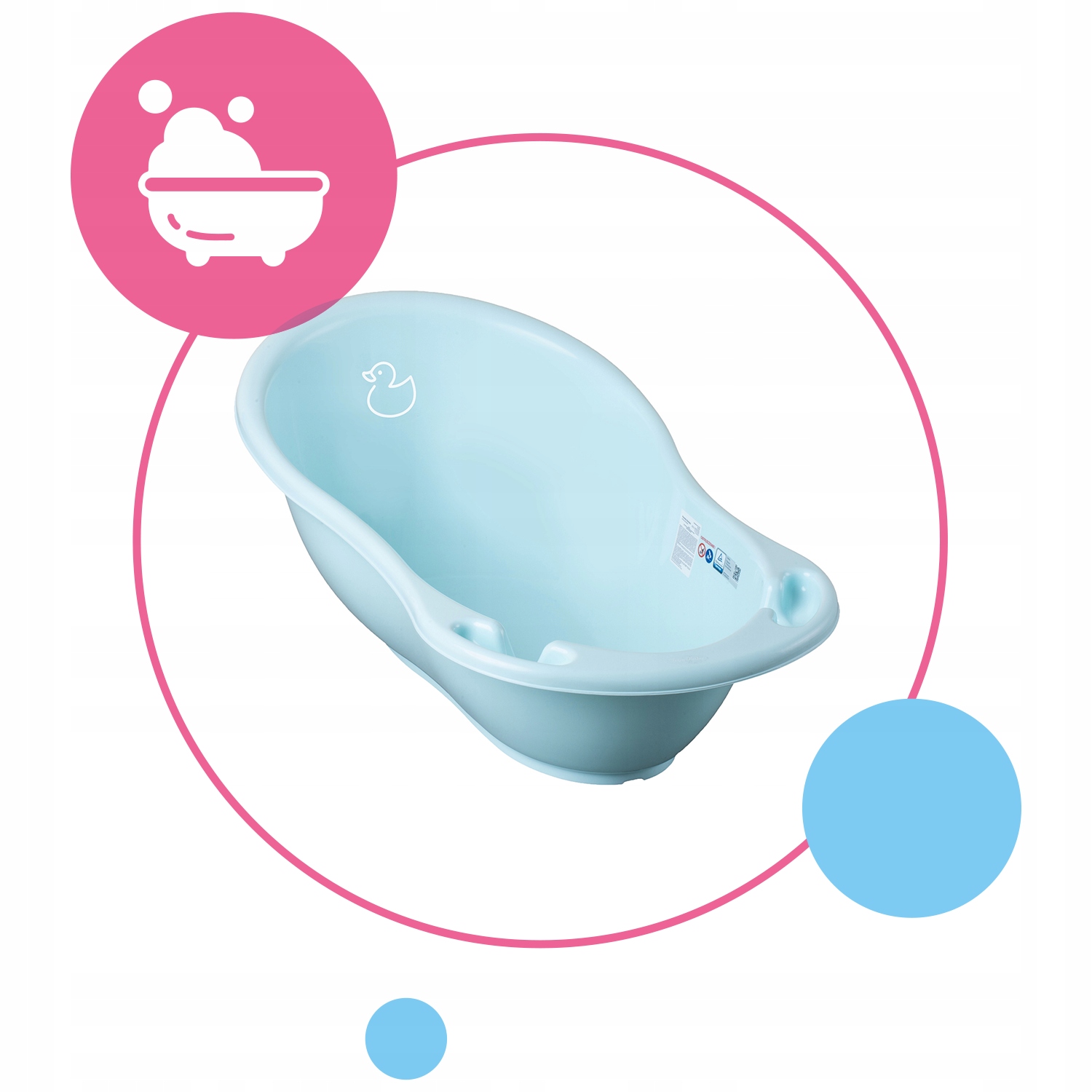 WANIENKA DLA DZIECKA TEGA BABY WANNA DUŻA SERIA KACZKA NIEBIESKA 102 cm Kolor Odcienie niebieskiego