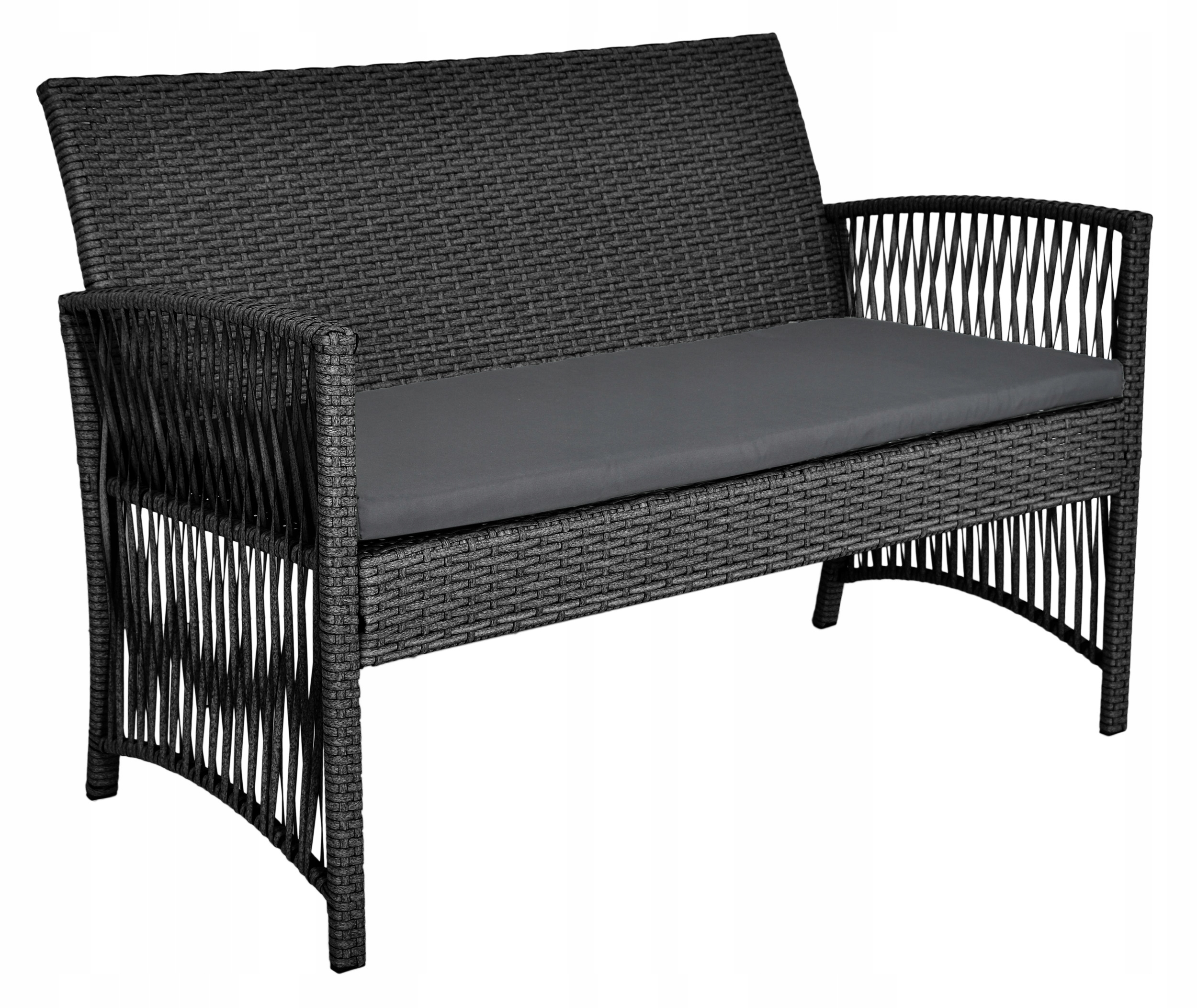 НАБІР САДОВИХ МЕБЛІВ З ПОЛІ РОТАНГА ДИВАН КРІСЛА СТІЛ ДЛЯ САДУ Сірий