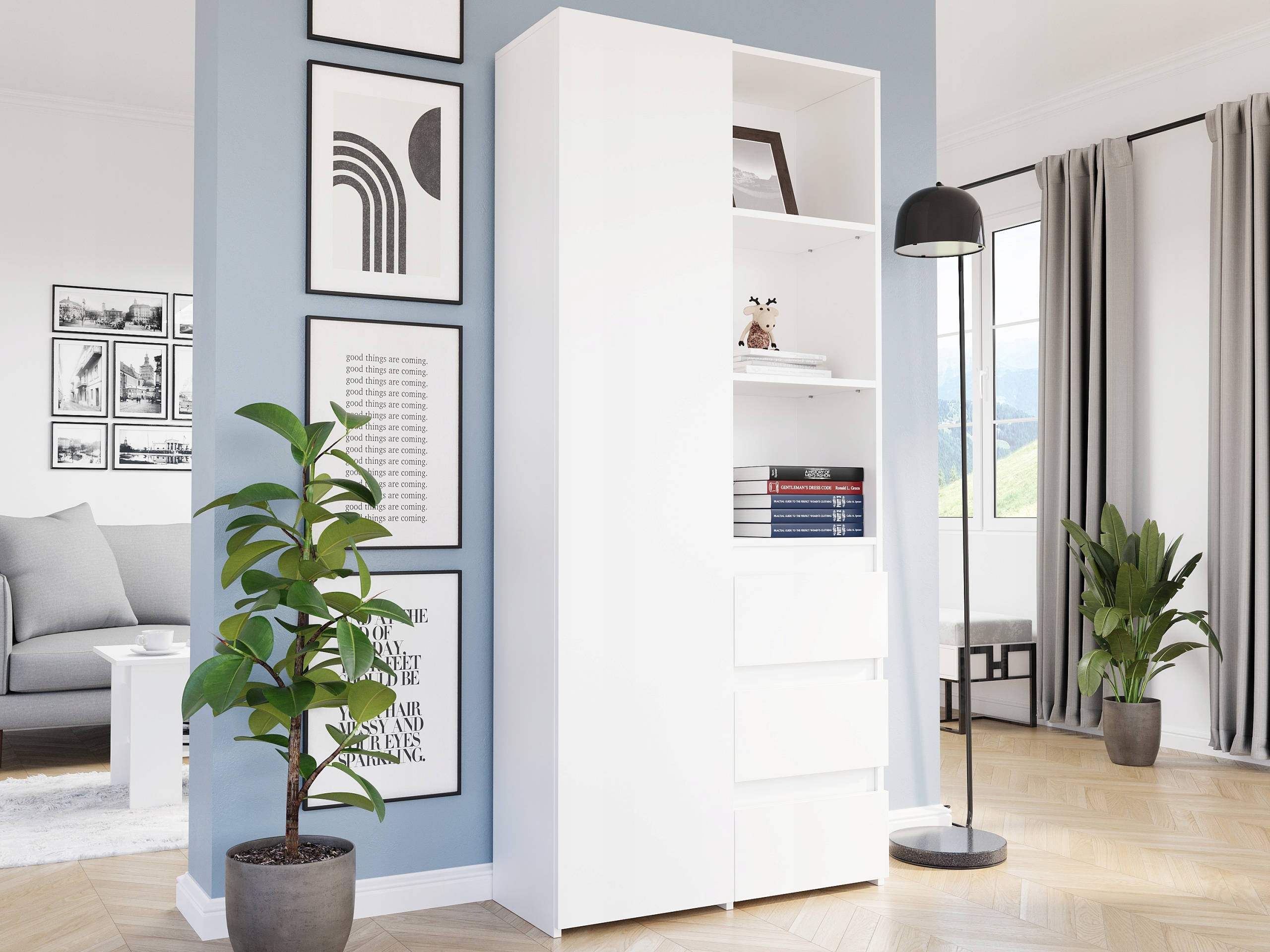 REGAŁ KSIĄŻKI BIUROWY 3 SZUFLADY B-80-S3 BIAŁY