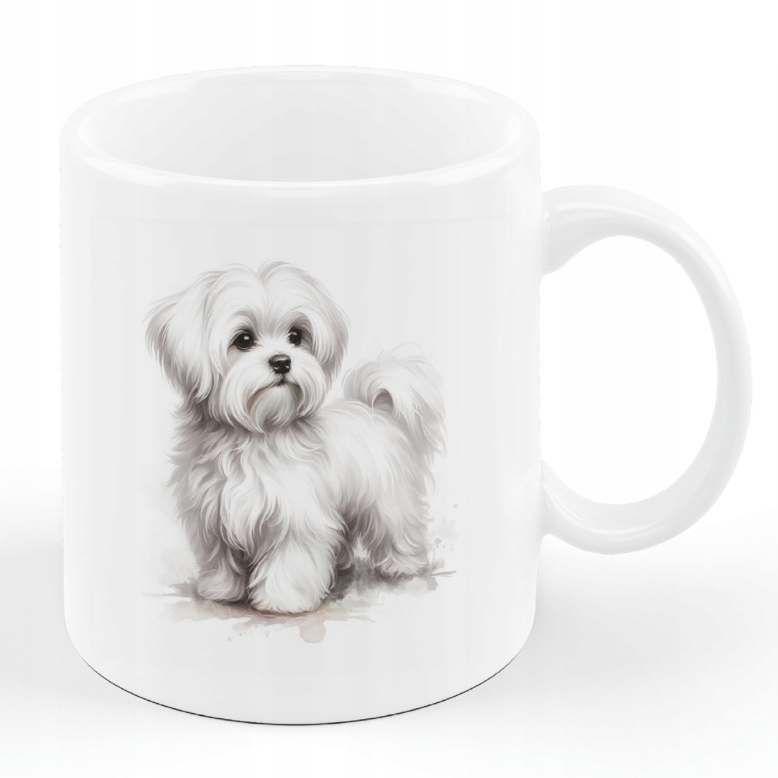 Kubek Pies Maltańczyk ceramika 330 ml