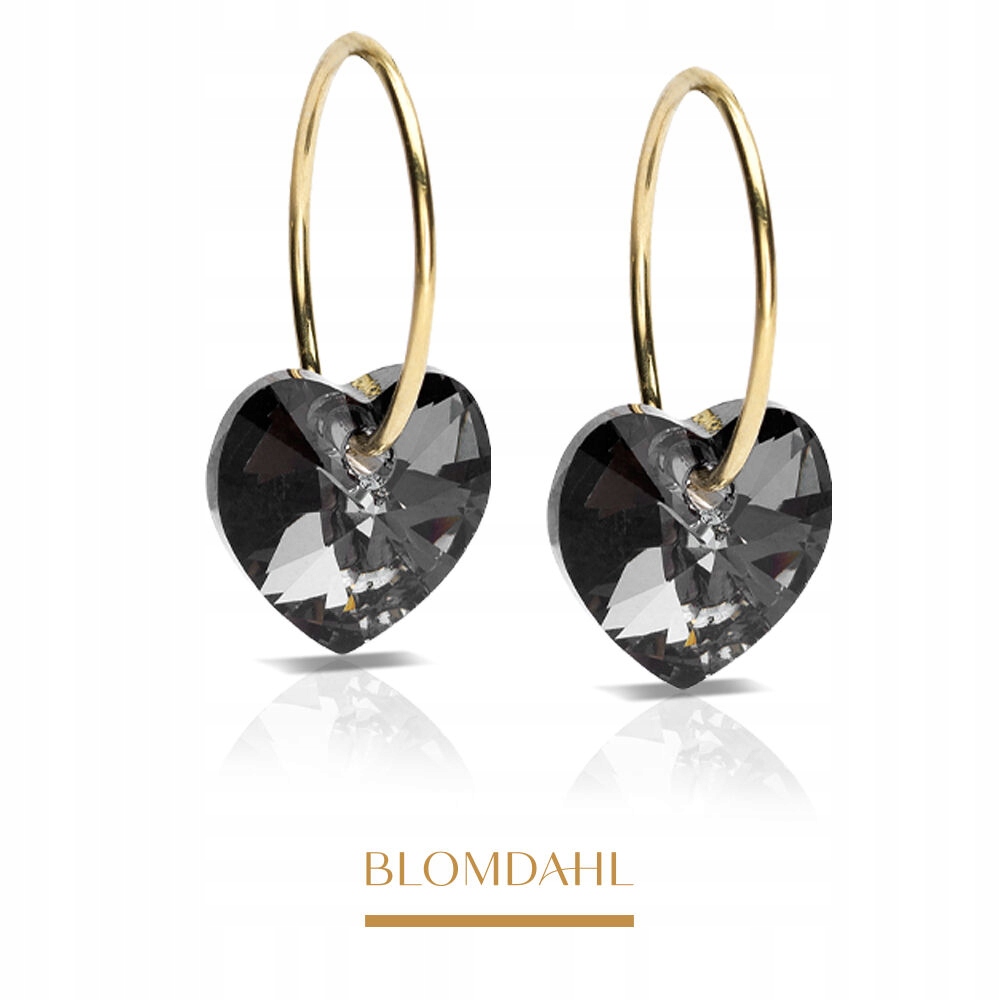Blomdahl Hypoalergenní Náušnice Srdce Černý Diamant 10 mm Kroužek 14