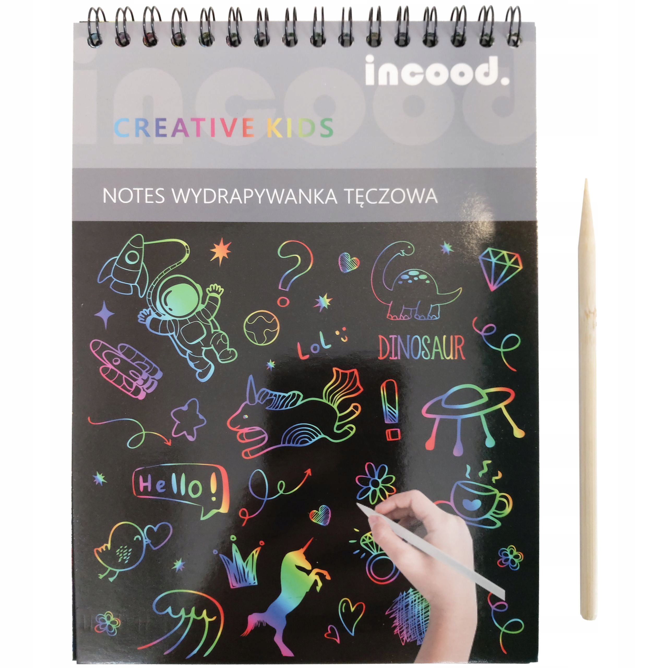 

Notes Spiralny A4 Wydrapywanka Tęczowa Rysik