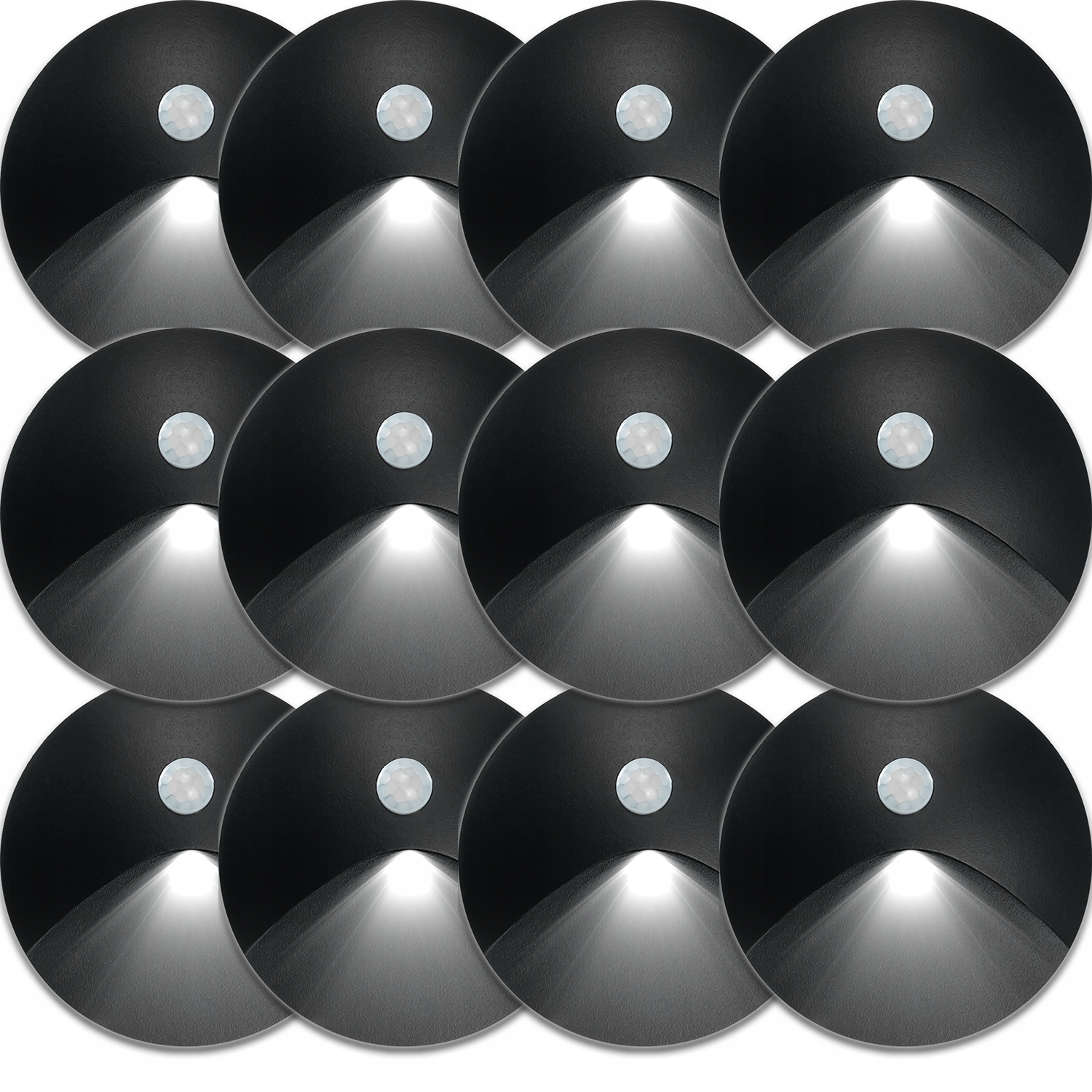 12 X Hliníková Schodišťová Svítilna S Osvětlením Pohybový Detektor