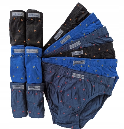 

12 x Majtki slipy męskie Cotton World bawełna 5XL
