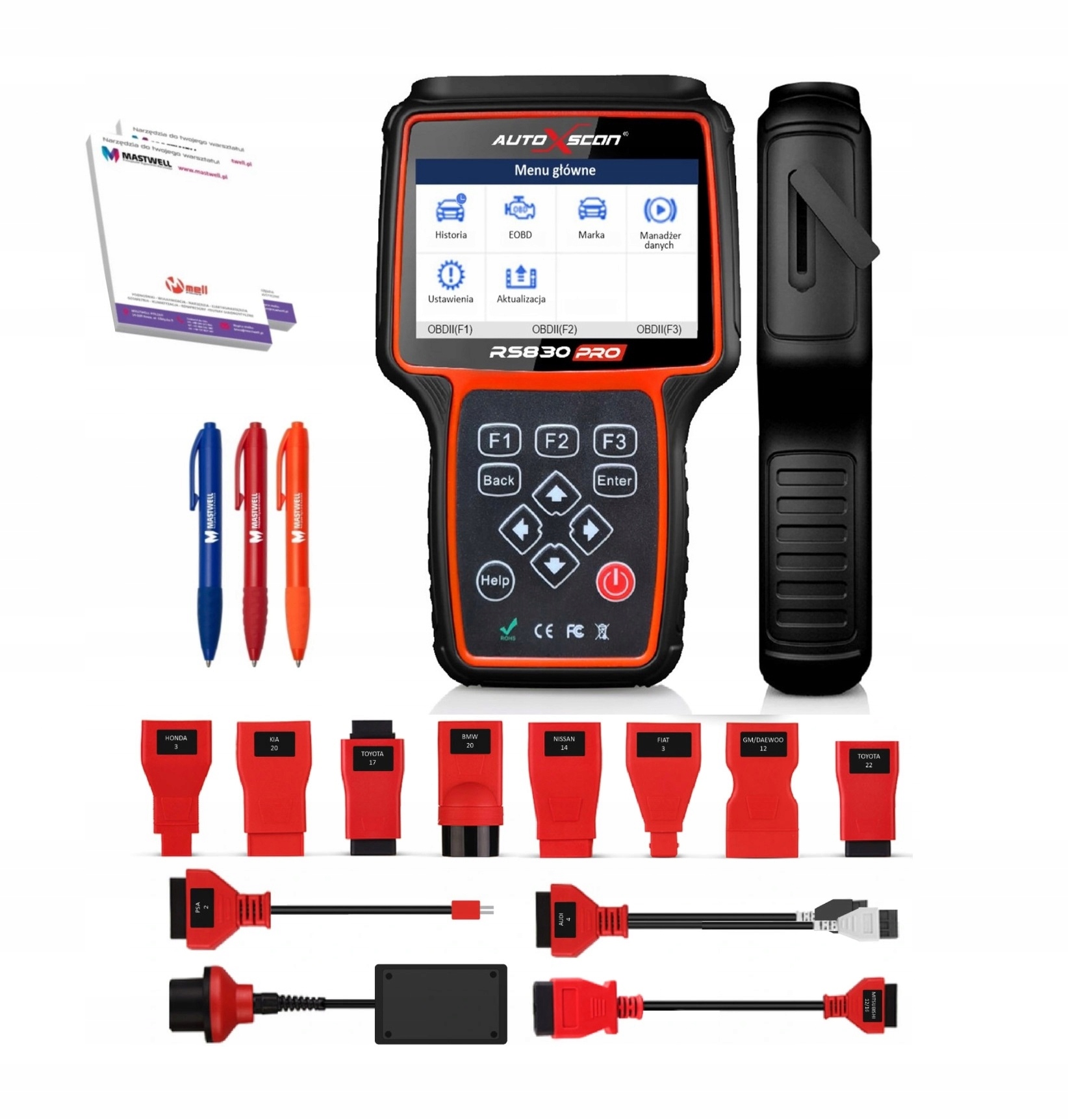 Tester diagnostyczny AutoXscan RS830PRO + adaptery