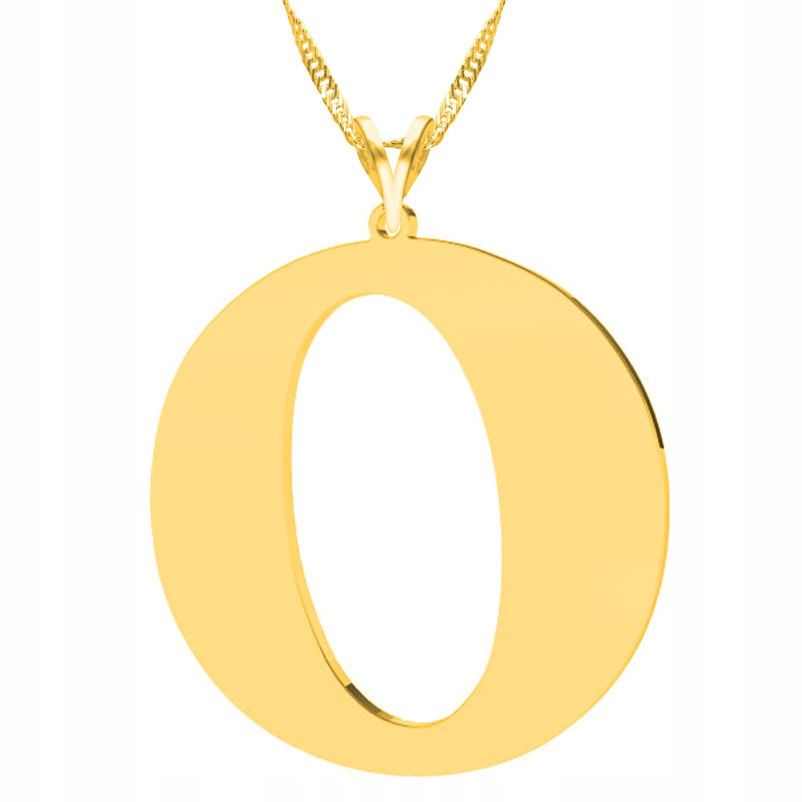 Zlatý náhrdelník s iniciálou Velkou písmenkou Letter O Stříbro 925