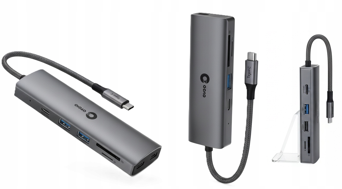 Usb-c Hub 100W Více portů a nabíjení jedním kabelem 2 monitory pro Razer