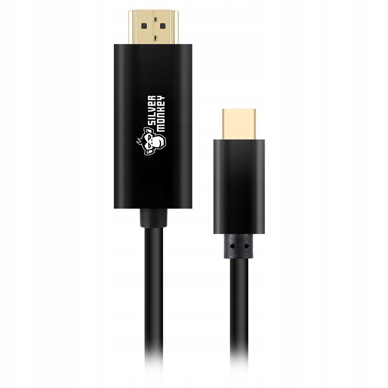 2× Kabel Silver Monkey USB-C - HDMI v1.4 1,8m Czarny