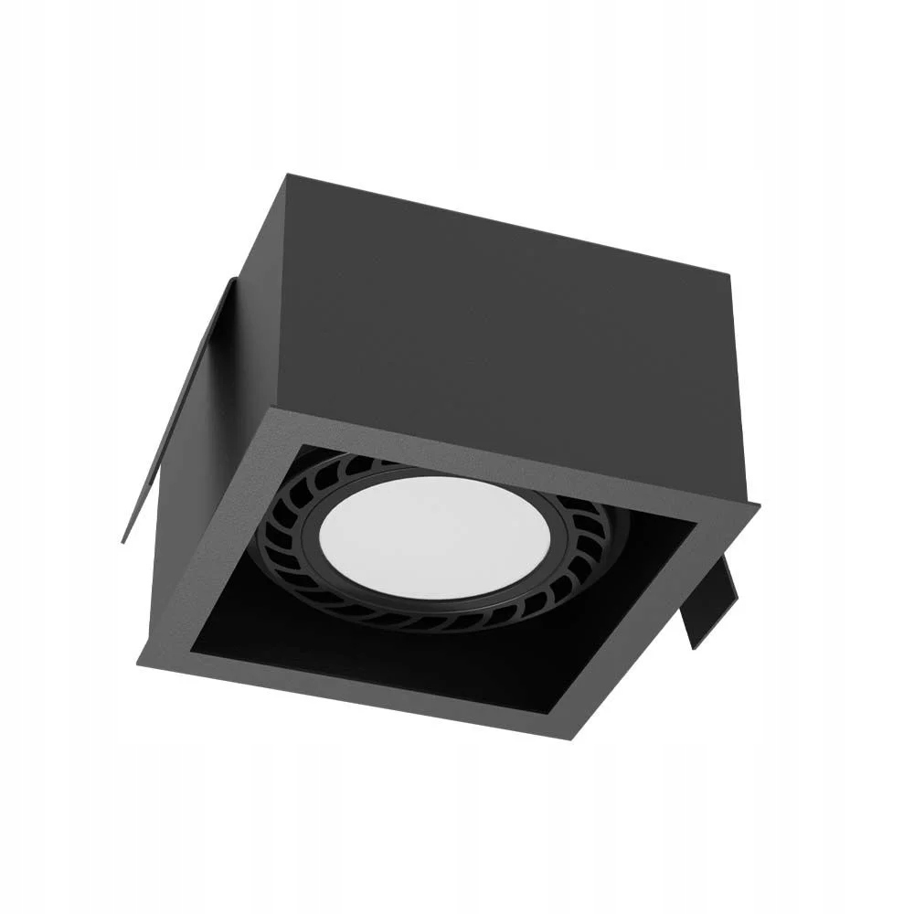 Lampa zapustená bodová čierna štvorcová 13 cm s očkom Brosline