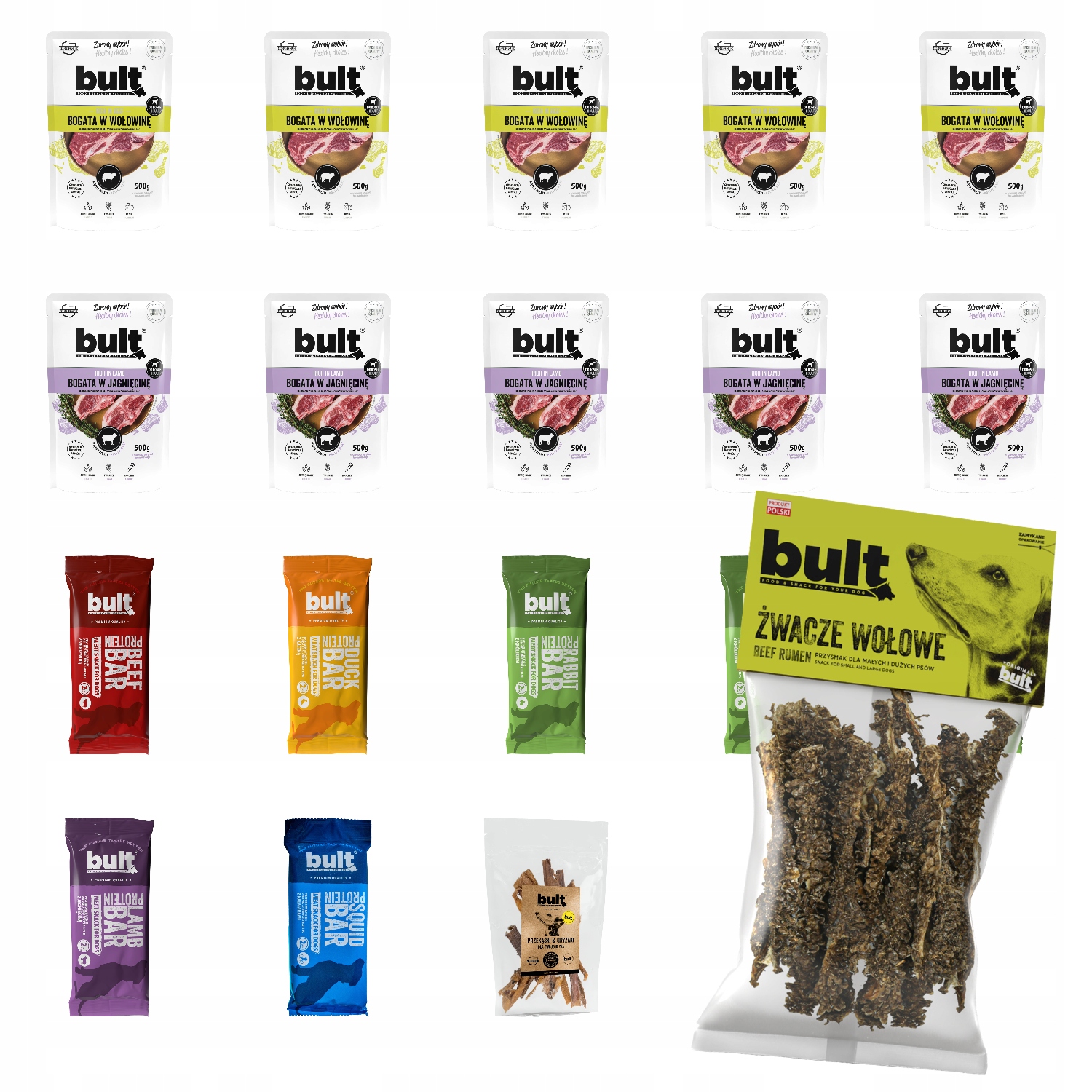 Levně MIX Vlhké Krmivo Bult Sáček 10x500G Hovězí Jehněčí Pochoutky