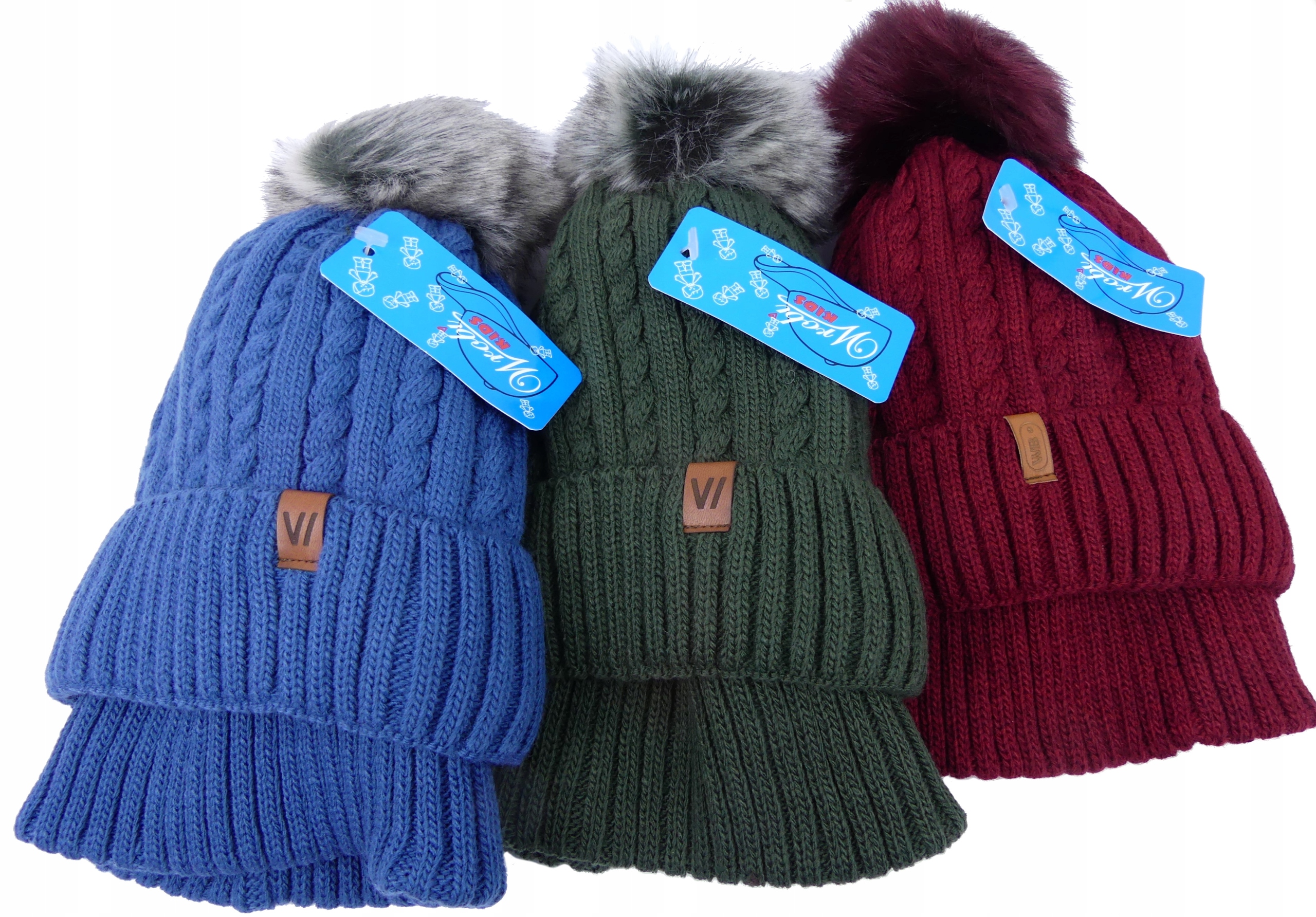 

Czapka+komin na polarze Pompon zimowy Komplet wyb