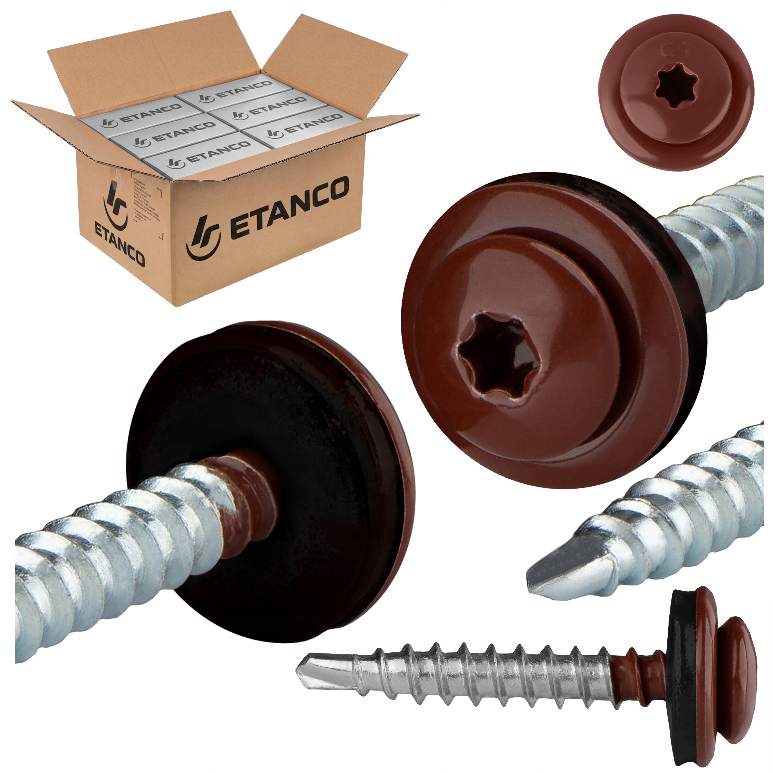 Farmářské vruty Torx 4,8x35 mm Ral 8017 1500 ks, vruty Etanco Gtf P