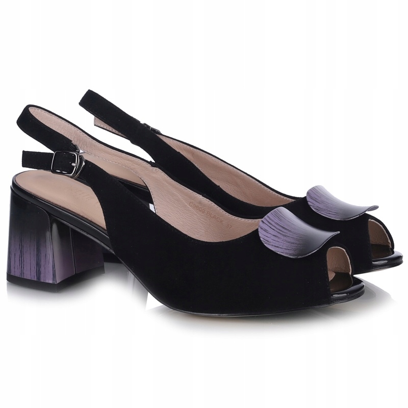 Dámské sandály Loretta Vitale C9609 Black na klínku, černé, Kůže Vel. 38