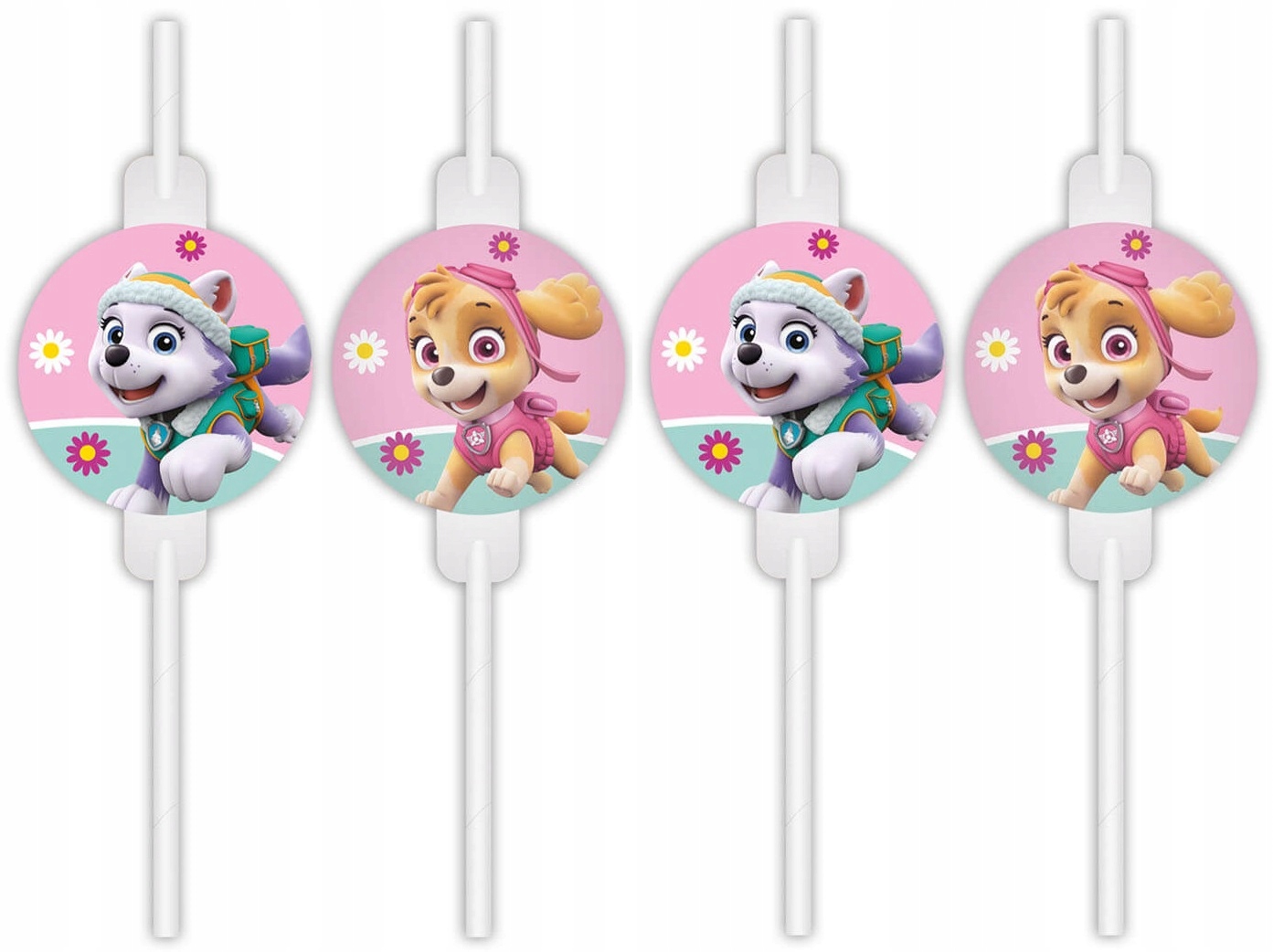 Słomki urodzinowe rurki Psi Patrol Skye Everest