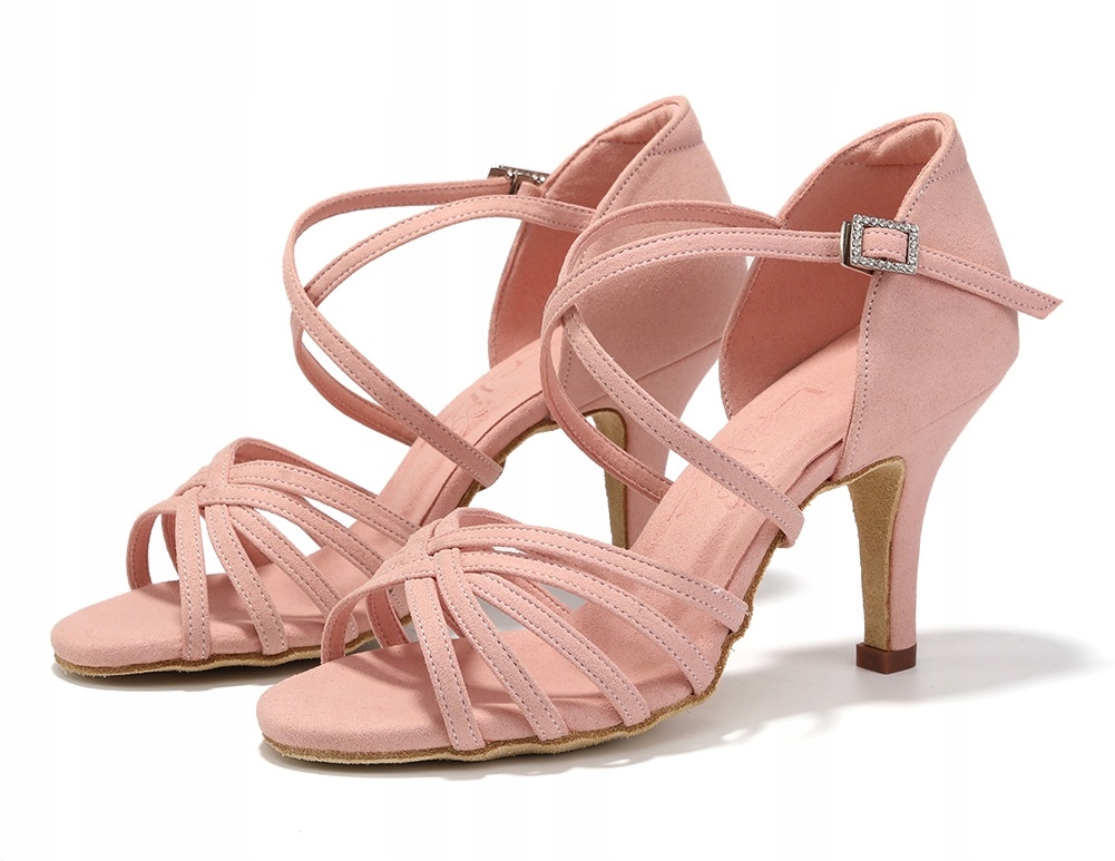Buty Do Tańca Taneczne Zamszowe Tango Bachata Różowe Damskie 8cm Rozmiar 40