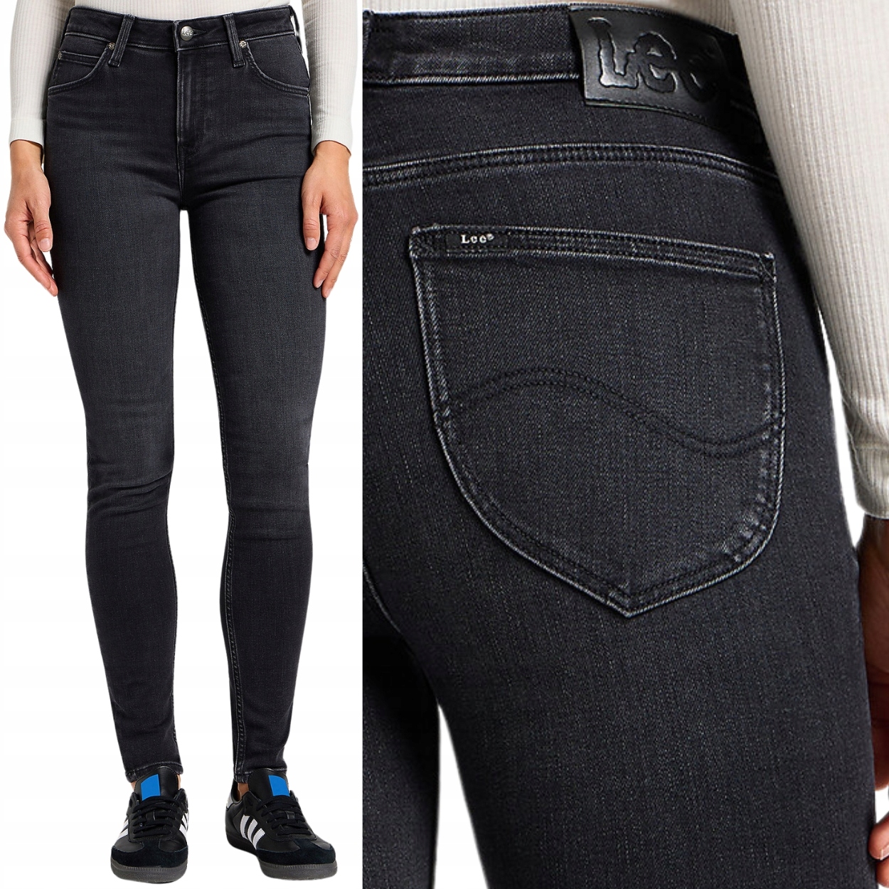Lee Scarlett High černé dámské džínové kalhoty úzké nohavice W26 L31