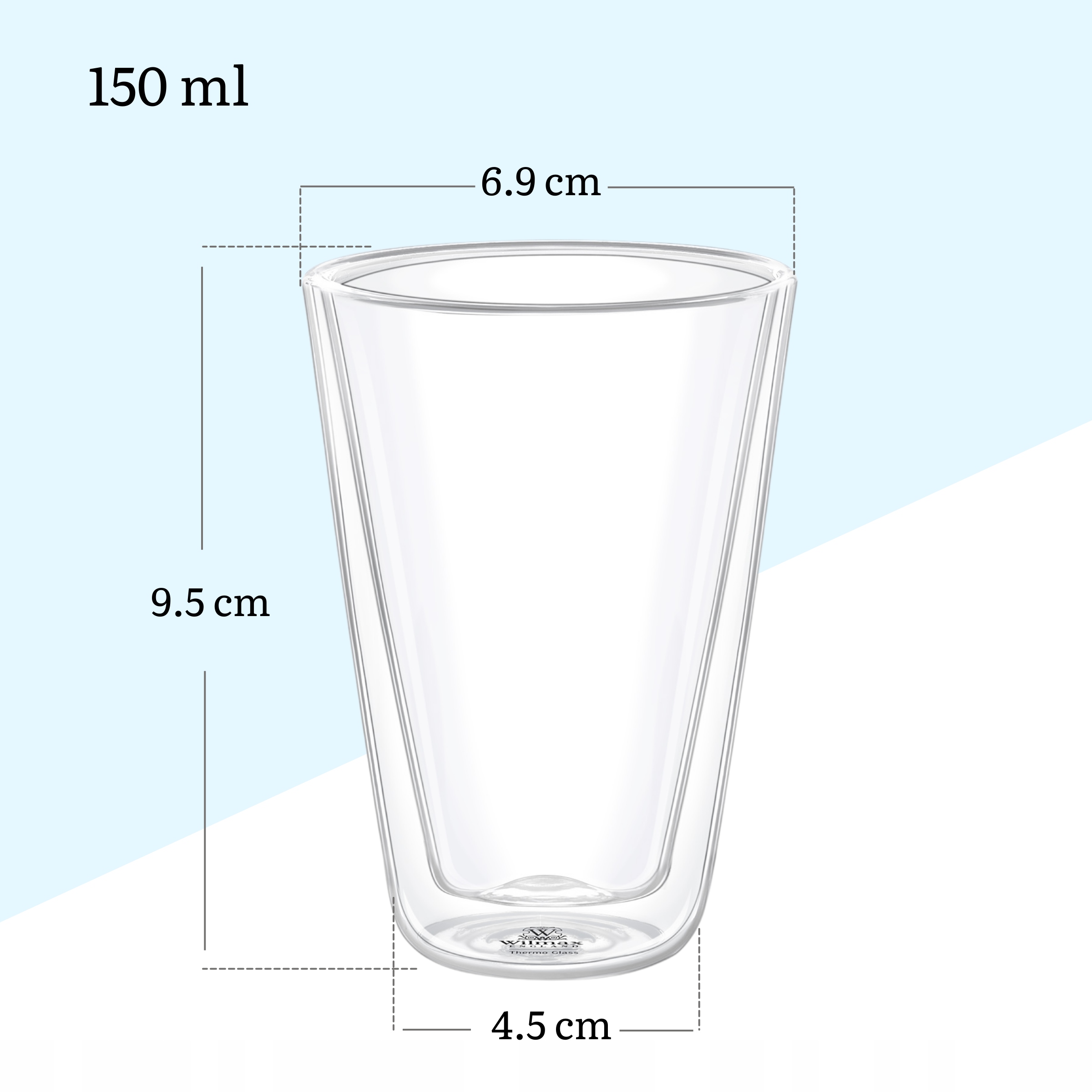 Szklanka do drinków z podwójną ścianką Wilmax 150 ml szkło termiczne Kolor przezroczysty