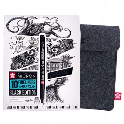 Fixy Pigma Micron Black Edition Sakura, 10 kusů