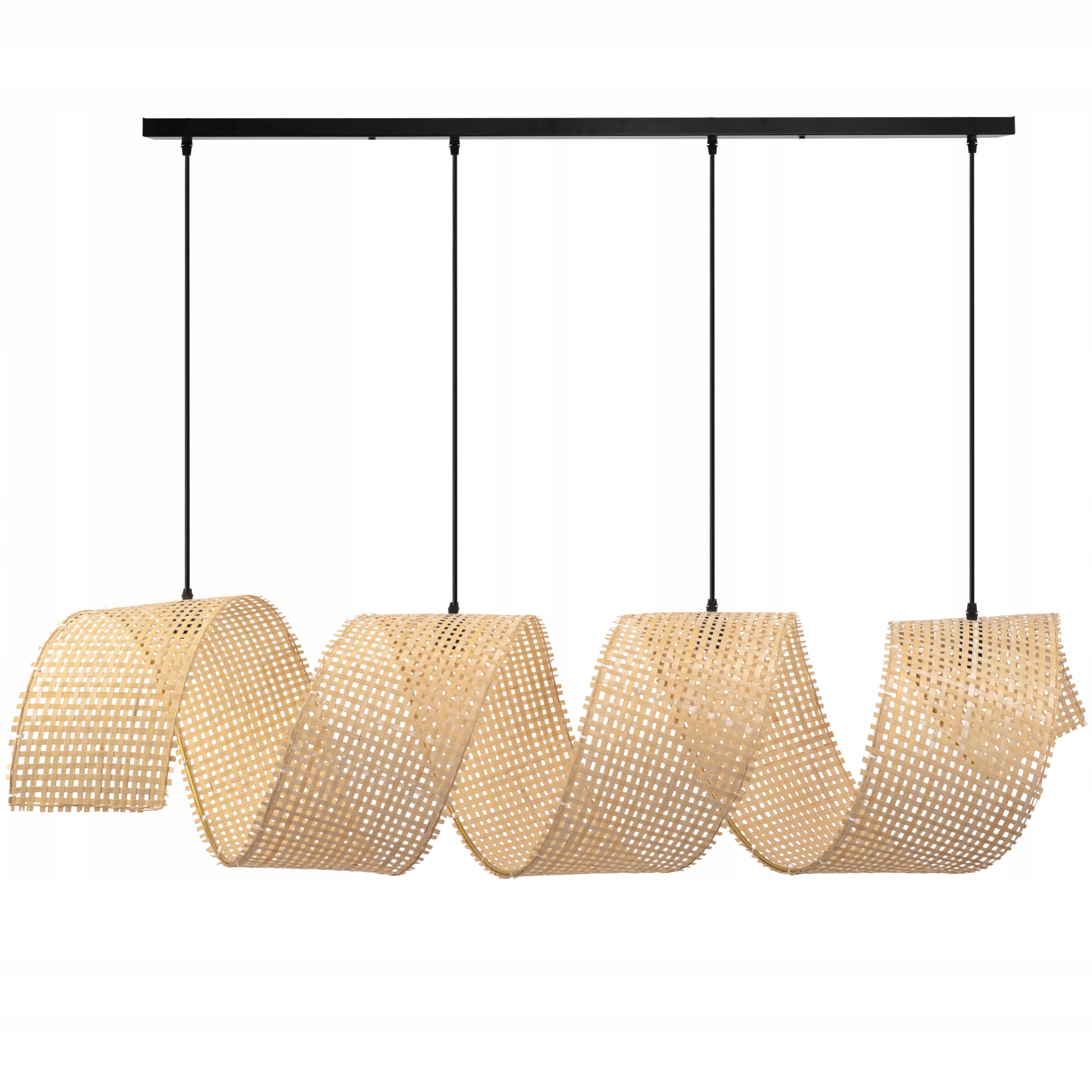 Lampa Wisząca Sufitowa Bambusowa Wiklina Boho Naturalna 160cm