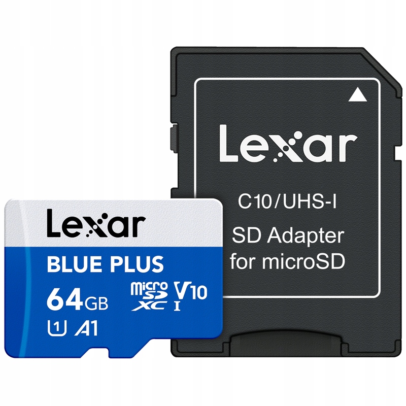 Paměťová karta Lexar microSDXC Blue Plus 64GB (R100) Sd adaptér