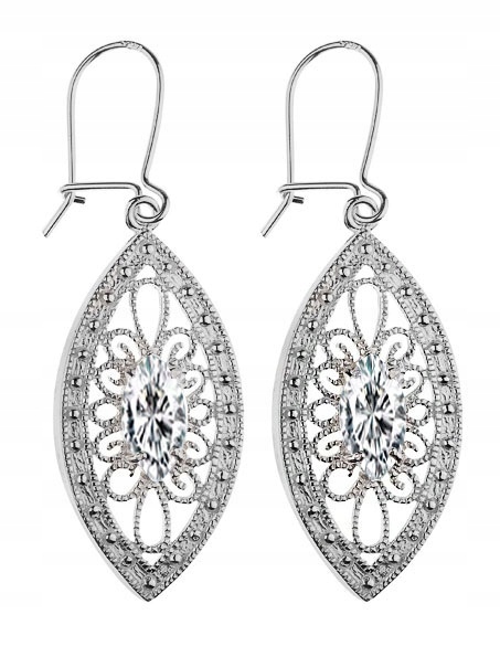 

Kolczyki Wiszące Ażurowe Z Cyrkoniami Srebro 925
