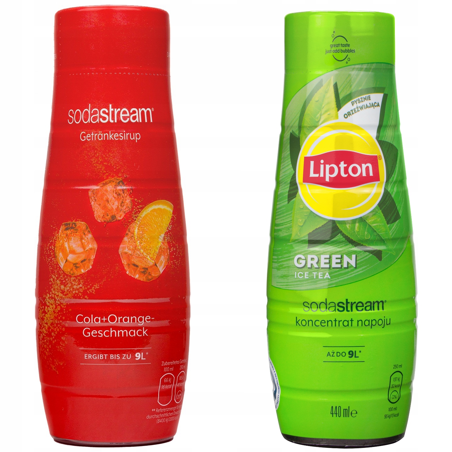 SYROPY SODASTREAM COLA ORANGE LIPTON GREEN ICE TEA