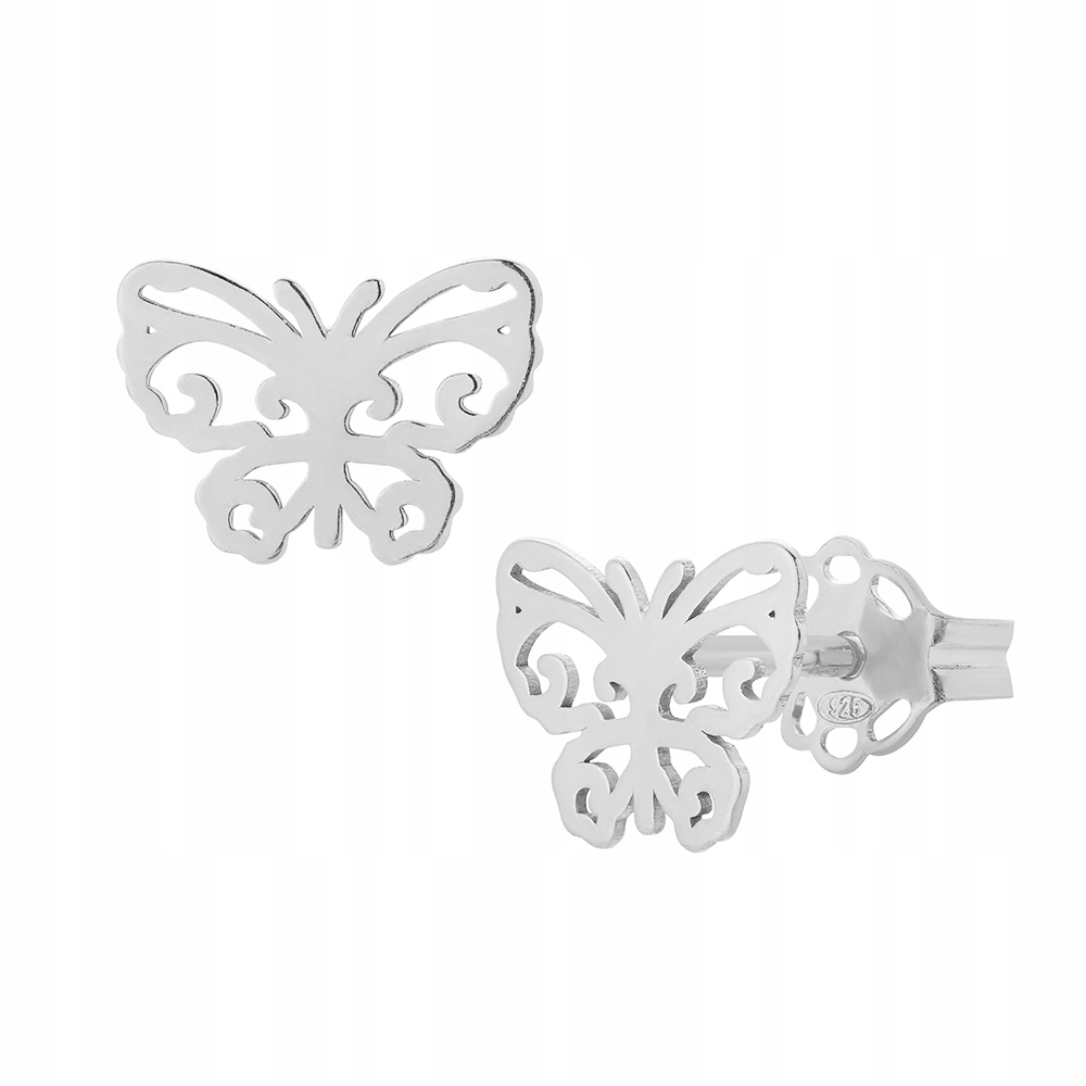 

Kolczyki sztyfty z motylkami motylki srebro 925