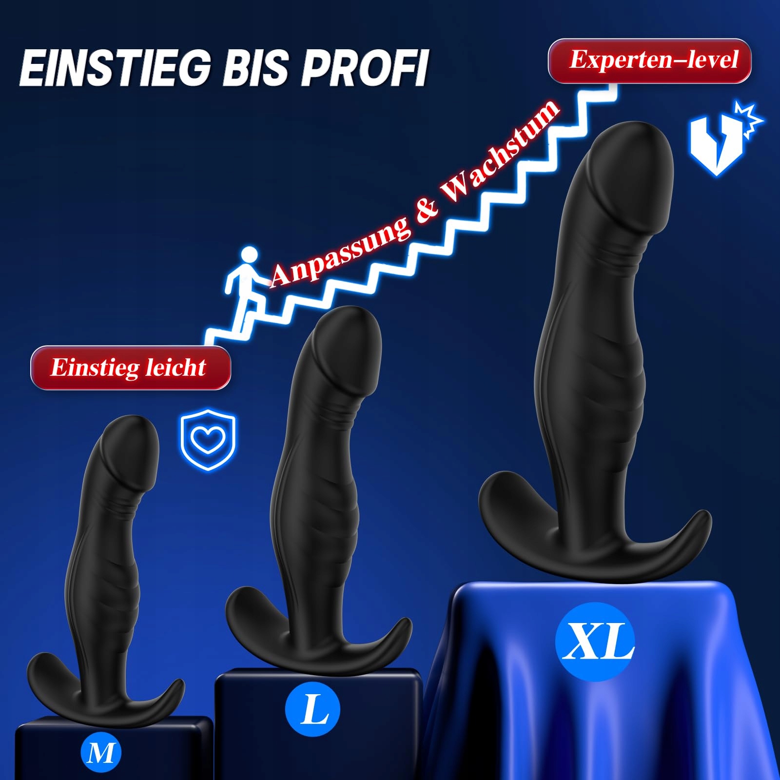 ANAL DILDO Zestaw 4 Korków Analnych z Prysznicem Silikon dla Początkujących — miniatura 3