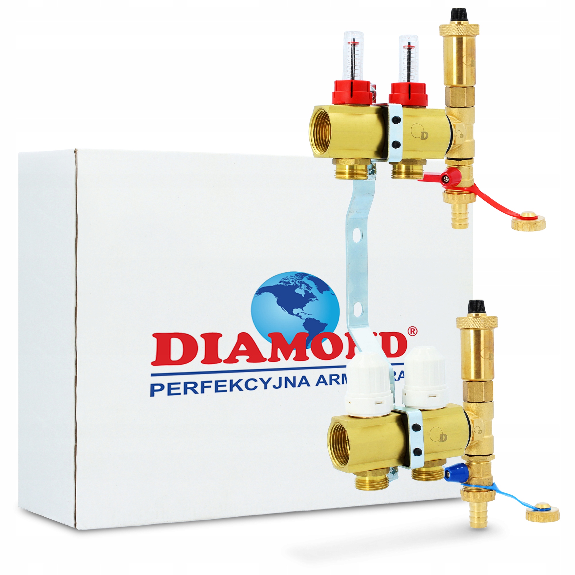 Rozdeľovač Podlahovky podlahového vykurovania 2 Obvody Sekcie Odpoveď 4F-P