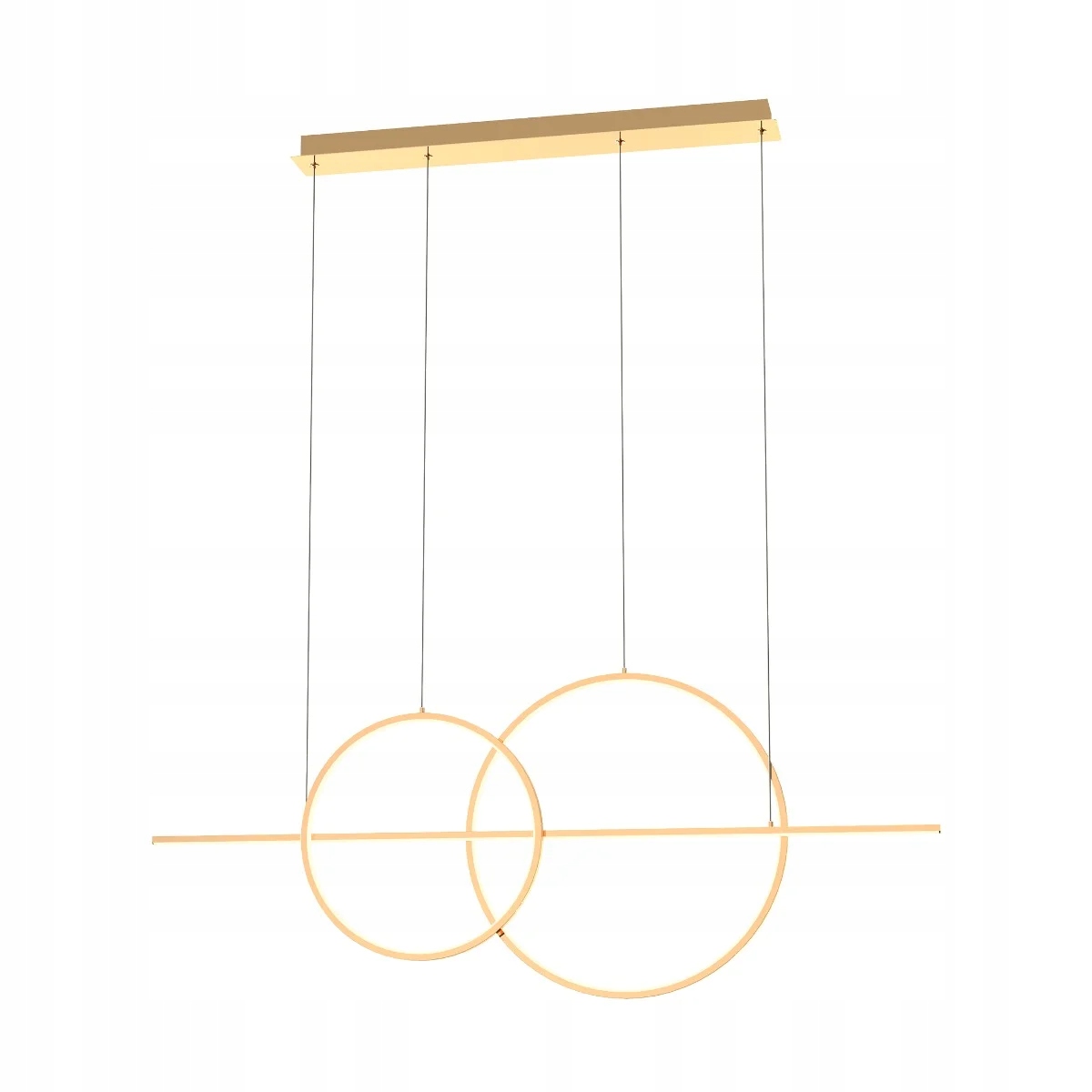 Závěsná Led lampa zlatá moderní podlouhlá 110 cm do obývacího pokoje Zuma Line