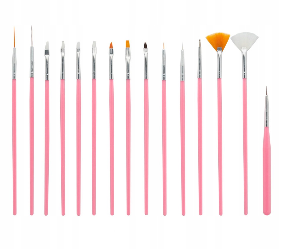 

Zestaw Pędzelków do Zdobień Różowe 15 szt