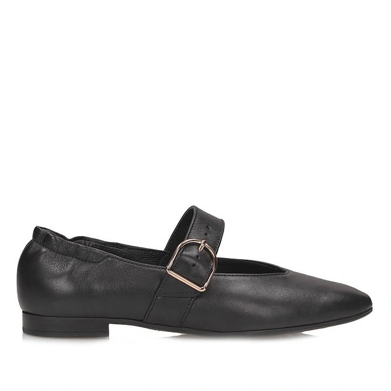 Klasické černé dámské baleríny se zapínáním Ryłko 0UNI7___ _4JZ