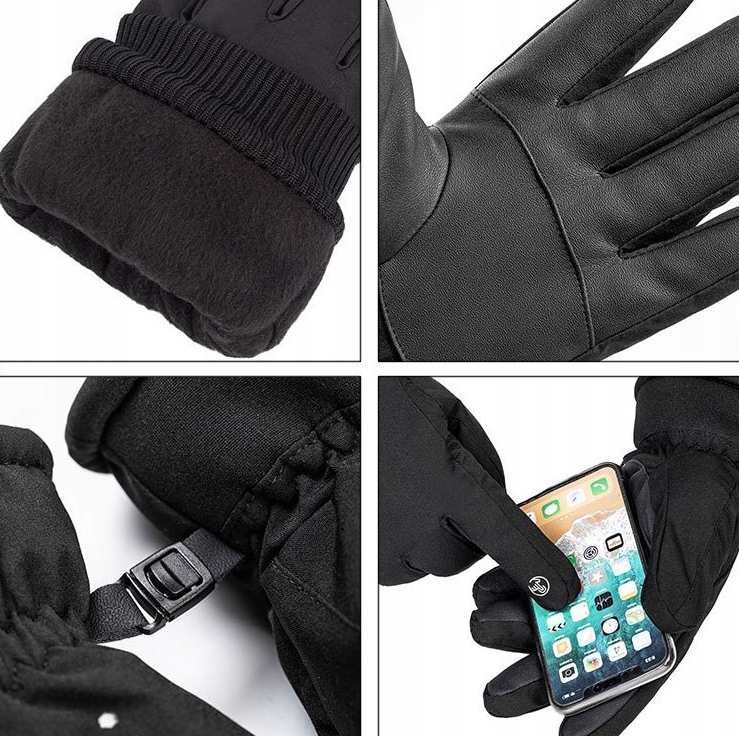 RĘKAWICZKI ZIMOWE DOTYKOWE DO TELEFONU WODOODPORNE OCIEPLANE Rozmiar M