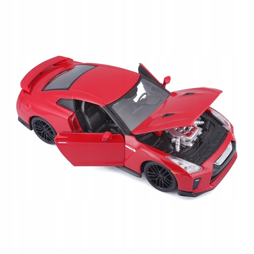 Nissan GT-R 1:24 model Bburago 18-21082 czerwony Materiał metal plastik