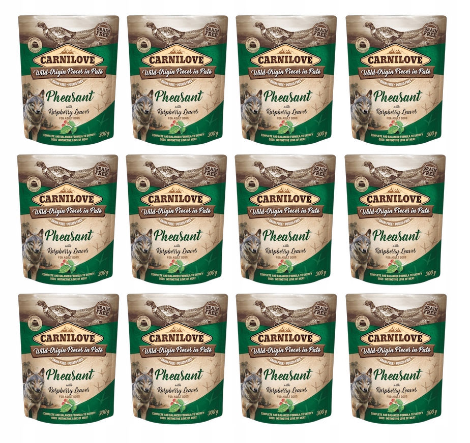 Levně Carnilove Adult Dog Grain Free bažant a malinové listy sáček 12 x 300 g