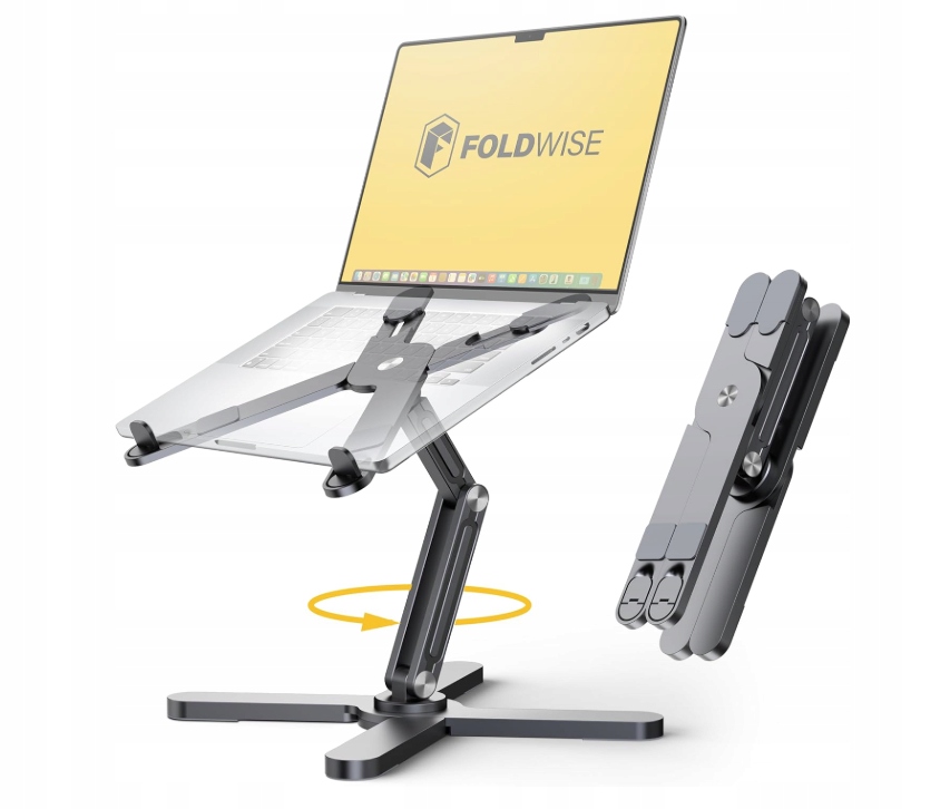 Podstawka pod laptopa aluminiowa, przenośna i obrotowa o 360° – regulowana