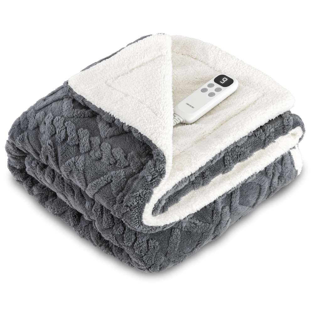 Koc Elektryczny Cecotec HeatConfort Luma 180x130 cm 10 Poziomów Szary Biały