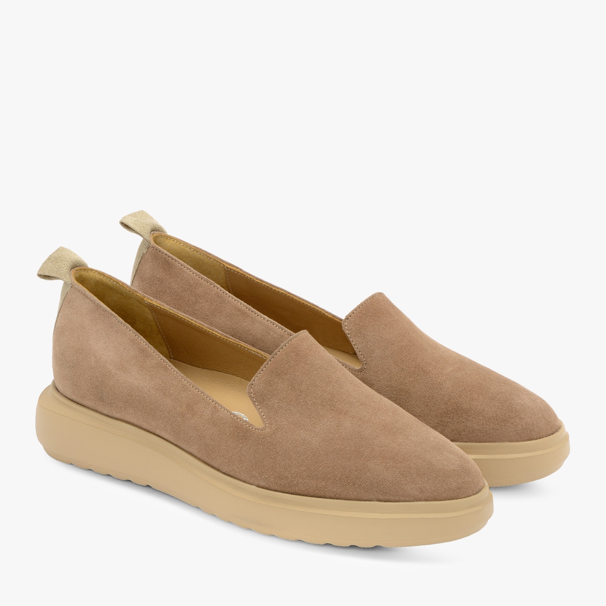 

Ryłko beżowe skórzane mokasyny damskie 36