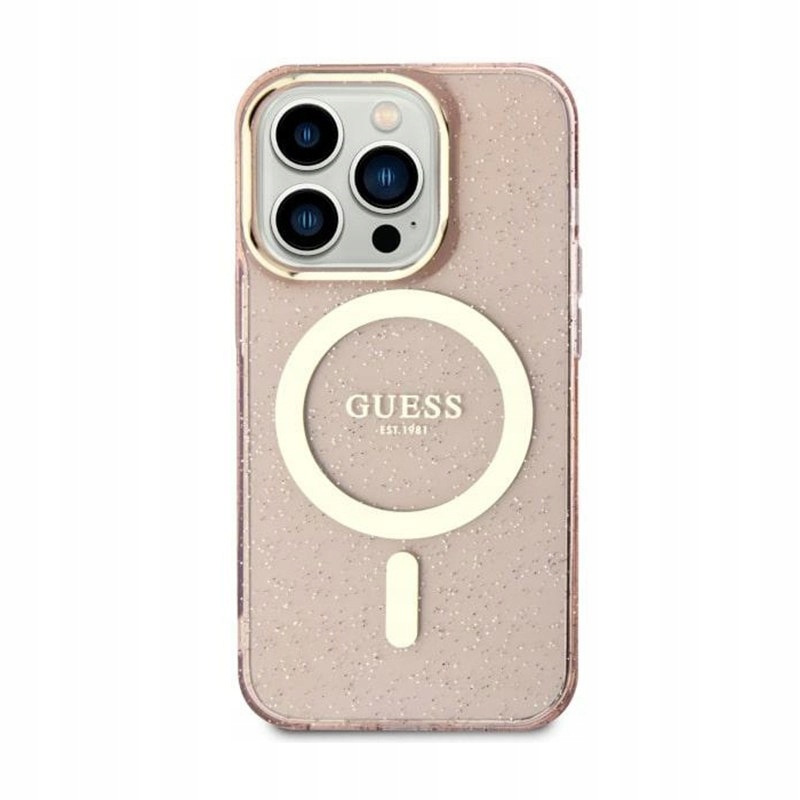 Guess Glitter Gold MagSafe Etui iPhone 11 (Różowy)