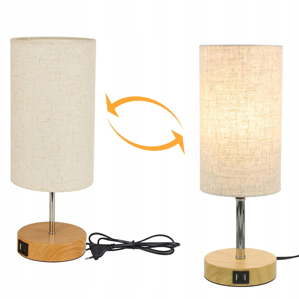 Dotyková Stolní Lampa Noční Lampa Teplé Světlo Lampička Z Tkaniny 3000K