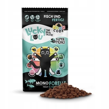 Lucky Lou 1,7 kg Mono pstruh suché krmivo pro kočky monoprotein s rybou