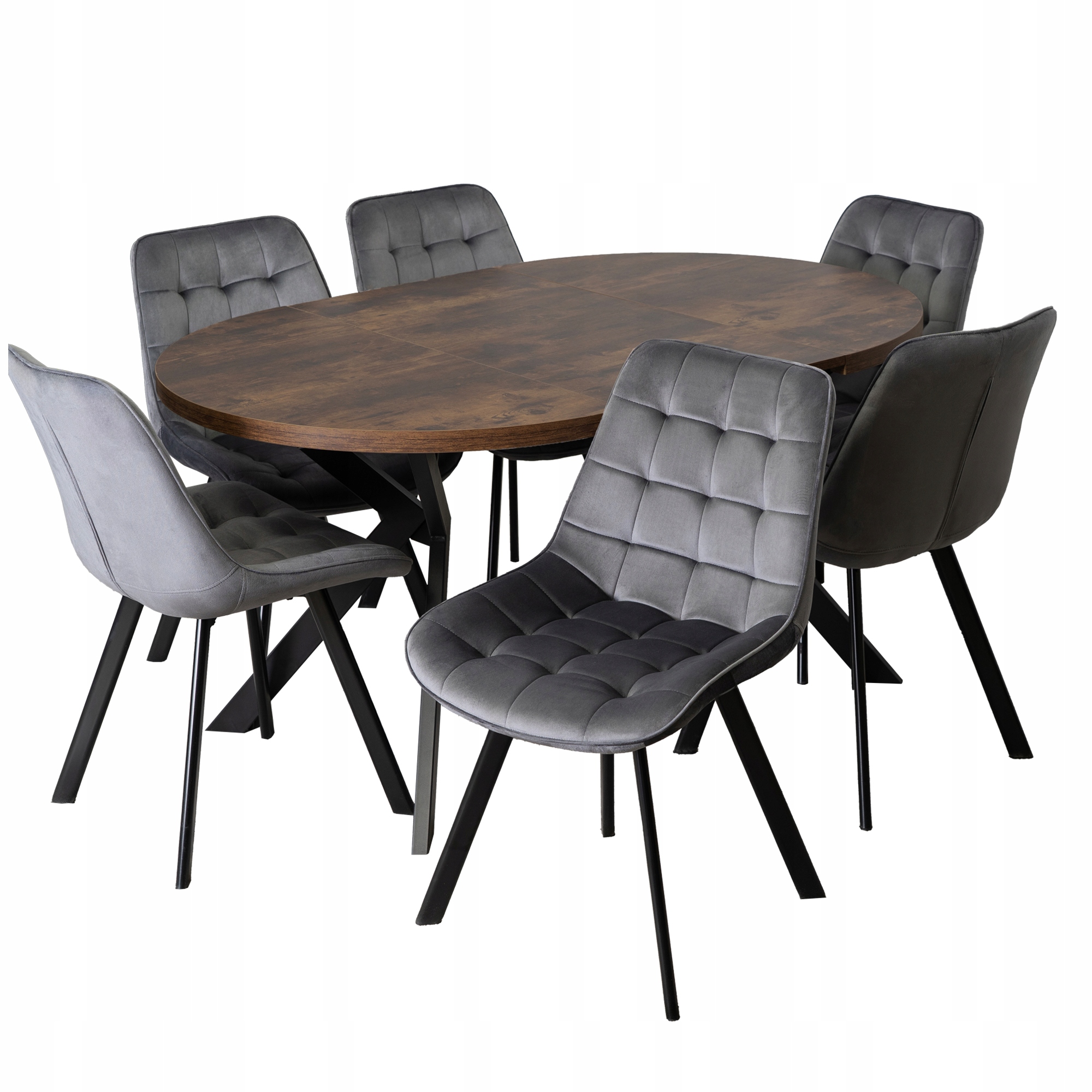 Jídelní set Stůl 100-250 Rozkládací set s židlemi